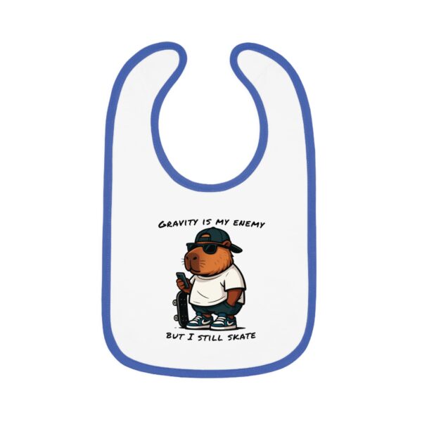 Baby Contrast Trim Jersey Bib with Adorable Capybara Design – Soft, Stylish, and Perfect for Messy Mealtime