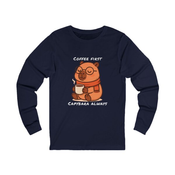 Unisex Jersey Long Sleeve Tee with Unique Capybara Design – Comfortable and Stylish Top