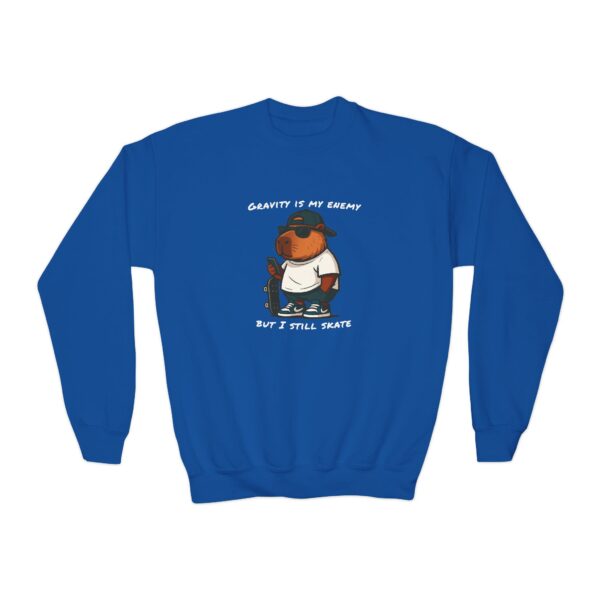 Youth Crewneck Sweatshirt with Adorable Capybara Design – Cozy and Fun for Everyday Wear