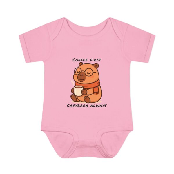 Infant Baby Rib Bodysuit with Cute Capybara Design – Soft, Comfortable, and Perfect for Your Little One