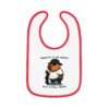 Baby Contrast Trim Jersey Bib with Adorable Capybara Design – Soft, Stylish, and Perfect for Messy Mealtime