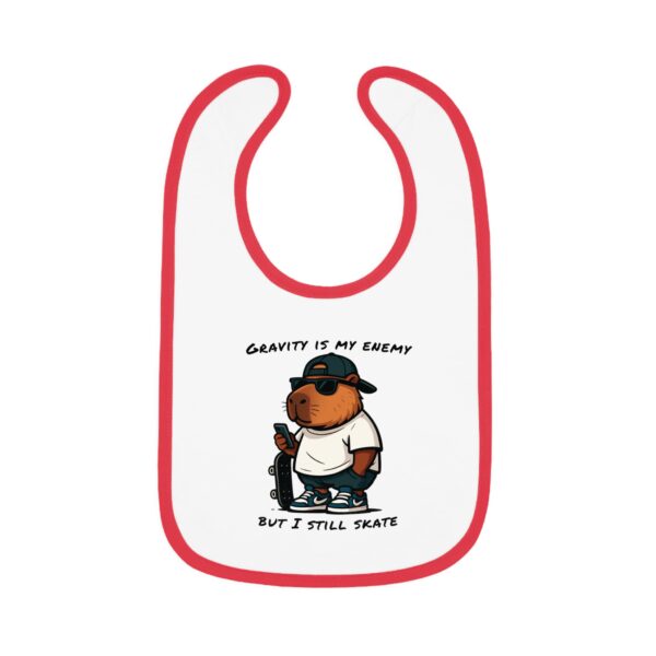 Baby Contrast Trim Jersey Bib with Adorable Capybara Design – Soft, Stylish, and Perfect for Messy Mealtime