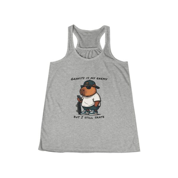 Womens Flowy Racerback Tank with Adorable Capybara Design – Lightweight, Stylish, and Fun for Summer