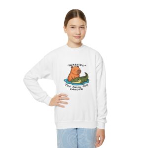 Youth Crewneck Sweatshirt with Adorable Capybara Design – Cozy and Fun for Everyday Wear
