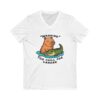 Unisex Short Sleeve V-Neck T-Shirt with Cute Capybara Design – Comfortable Casual Wear