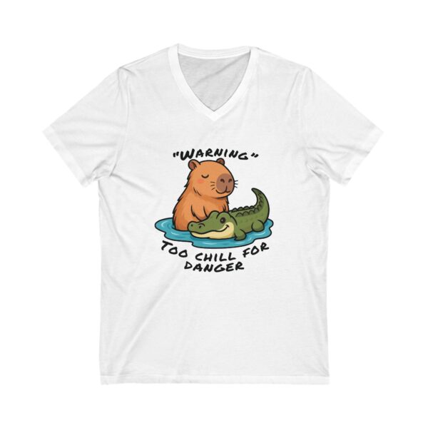 Unisex Short Sleeve V-Neck T-Shirt with Cute Capybara Design – Comfortable Casual Wear