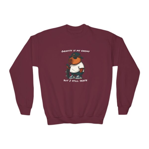 Youth Crewneck Sweatshirt with Adorable Capybara Design – Cozy and Fun for Everyday Wear