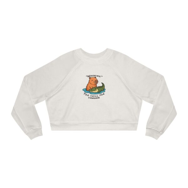Women's Cropped Fleece Pullover with Cute Capybara Design – Cozy, Trendy, and Fun