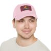 Dad Hat with Leather Patch (Rectangle) - Capybara design