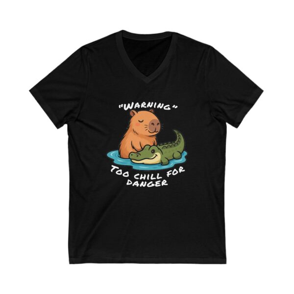 Unisex Short Sleeve V-Neck T-Shirt with Cute Capybara Design – Comfortable Casual Wear