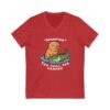 Unisex Short Sleeve V-Neck T-Shirt with Cute Capybara Design – Comfortable Casual Wear