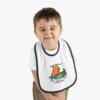 Baby Contrast Trim Jersey Bib with Adorable Capybara Design – Soft, Stylish, and Perfect for Messy Mealtime
