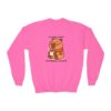 Youth Crewneck Sweatshirt with Adorable Capybara Design – Cozy and Fun for Everyday Wear