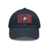 Dad Hat with Leather Patch (Rectangle) - Capybara design