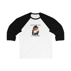 Unisex 3/4 Sleeve Baseball Tee with Adorable Capybara Design – Perfect Casual Wear