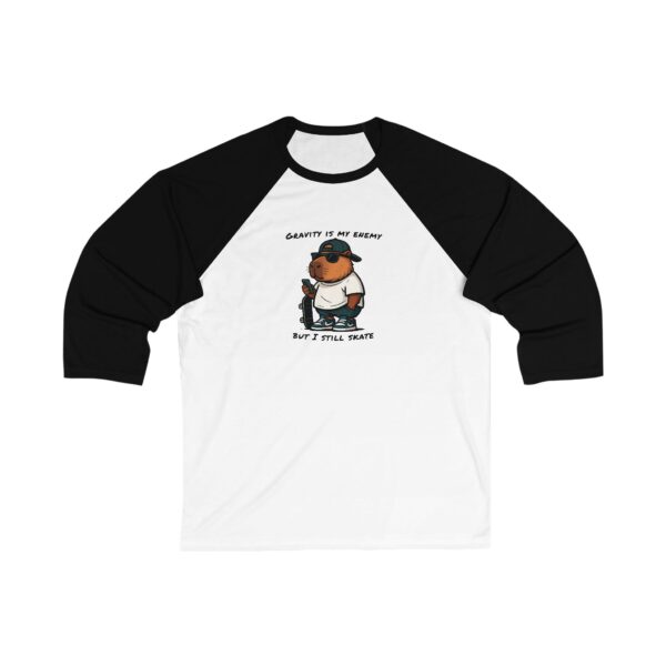 Unisex 3/4 Sleeve Baseball Tee with Adorable Capybara Design – Perfect Casual Wear