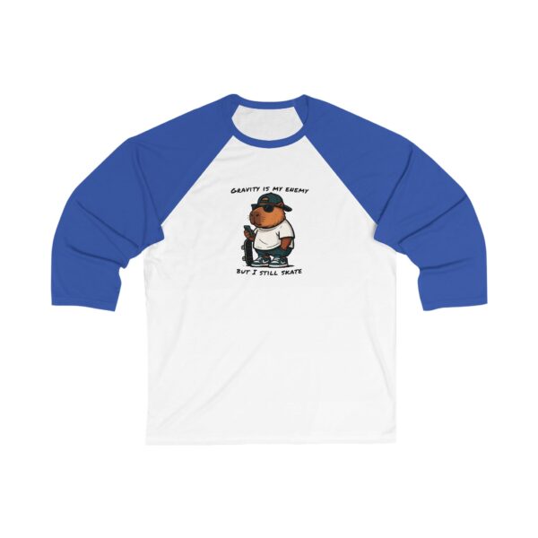 Unisex 3/4 Sleeve Baseball Tee with Adorable Capybara Design – Perfect Casual Wear
