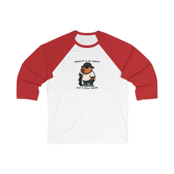 Unisex 3/4 Sleeve Baseball Tee with Adorable Capybara Design – Perfect Casual Wear
