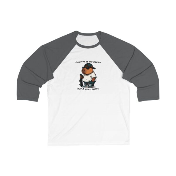 Unisex 3/4 Sleeve Baseball Tee with Adorable Capybara Design – Perfect Casual Wear