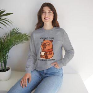 Unisex Heavy Blend™ Crewneck Sweatshirt with Cute Capybara Design – Embrace Comfort Every Day