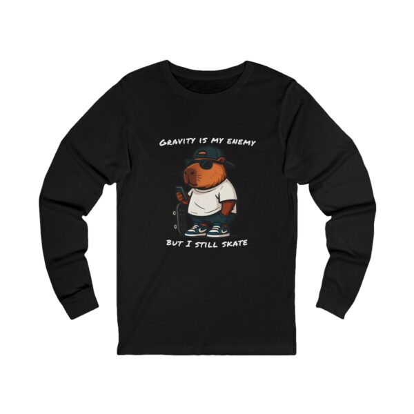 Unisex Jersey Long Sleeve Tee with Unique Capybara Design – Comfortable and Stylish Top