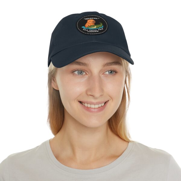16664739322227543535_2048.jpeg Dad Hat with Leather Patch (Round) - Capybara design