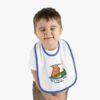 Baby Contrast Trim Jersey Bib with Adorable Capybara Design – Soft, Stylish, and Perfect for Messy Mealtime