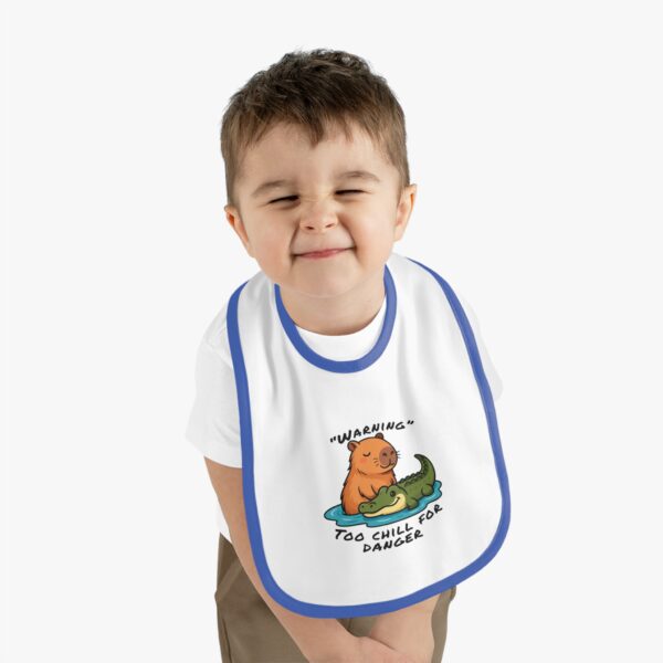 Baby Contrast Trim Jersey Bib with Adorable Capybara Design – Soft, Stylish, and Perfect for Messy Mealtime