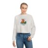 Women's Cropped Fleece Pullover with Cute Capybara Design – Cozy, Trendy, and Fun