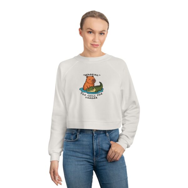 Women's Cropped Fleece Pullover with Cute Capybara Design – Cozy, Trendy, and Fun