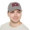 Dad Hat with Leather Patch (Rectangle) - Capybara design