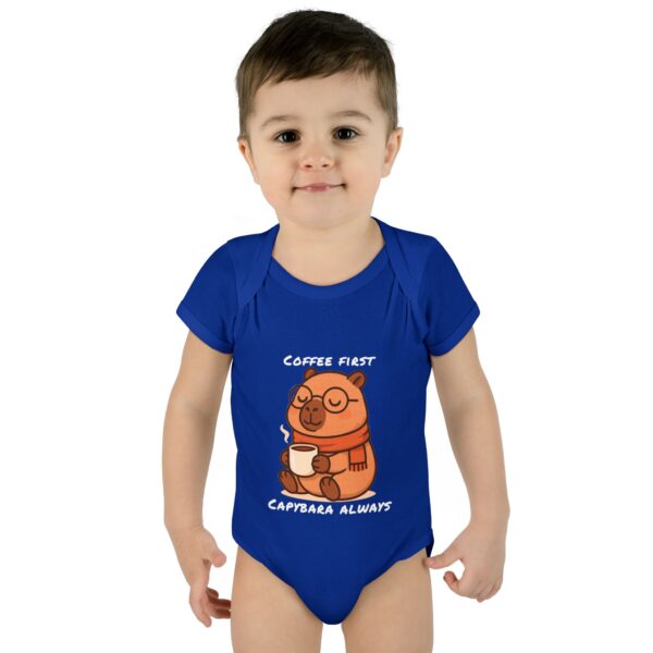 Infant Baby Rib Bodysuit with Cute Capybara Design – Soft, Comfortable, and Perfect for Your Little One