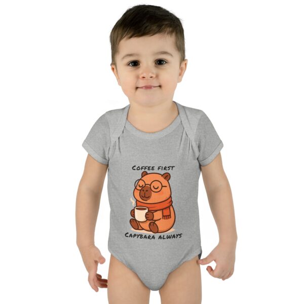 Infant Baby Rib Bodysuit with Cute Capybara Design – Soft, Comfortable, and Perfect for Your Little One