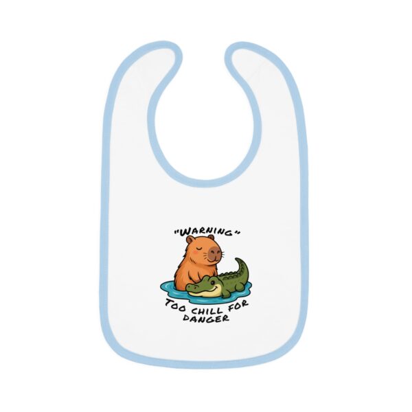Baby Contrast Trim Jersey Bib with Adorable Capybara Design – Soft, Stylish, and Perfect for Messy Mealtime