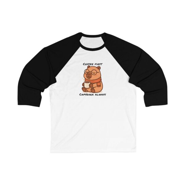 Unisex 3/4 Sleeve Baseball Tee with Adorable Capybara Design – Perfect Casual Wear