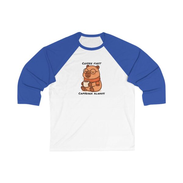 Unisex 3/4 Sleeve Baseball Tee with Adorable Capybara Design – Perfect Casual Wear