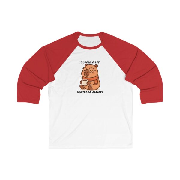 Unisex 3/4 Sleeve Baseball Tee with Adorable Capybara Design – Perfect Casual Wear