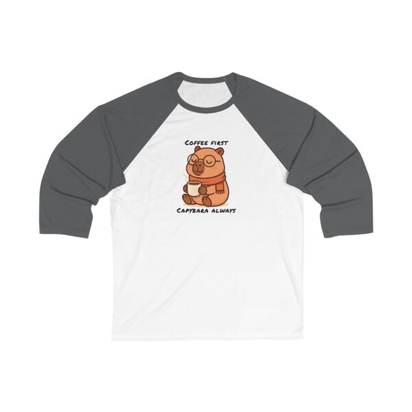 Unisex 3/4 Sleeve Baseball Tee with Adorable Capybara Design – Perfect Casual Wear