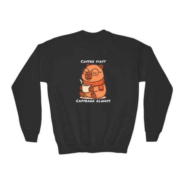 Youth Crewneck Sweatshirt with Adorable Capybara Design – Cozy and Fun for Everyday Wear
