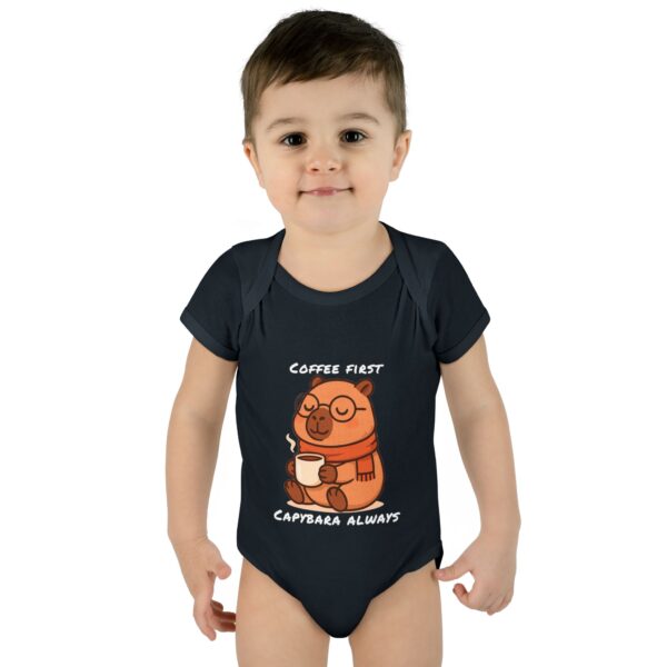 Infant Baby Rib Bodysuit with Cute Capybara Design – Soft, Comfortable, and Perfect for Your Little One