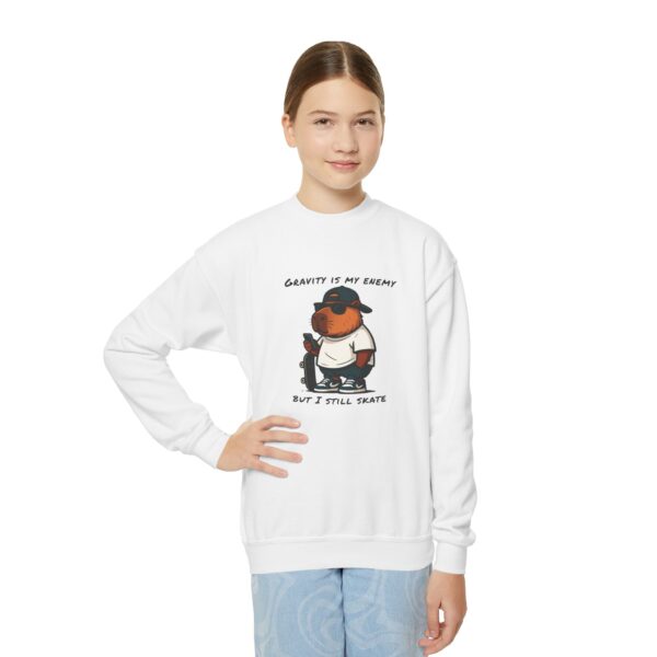 Youth Crewneck Sweatshirt with Adorable Capybara Design – Cozy and Fun for Everyday Wear