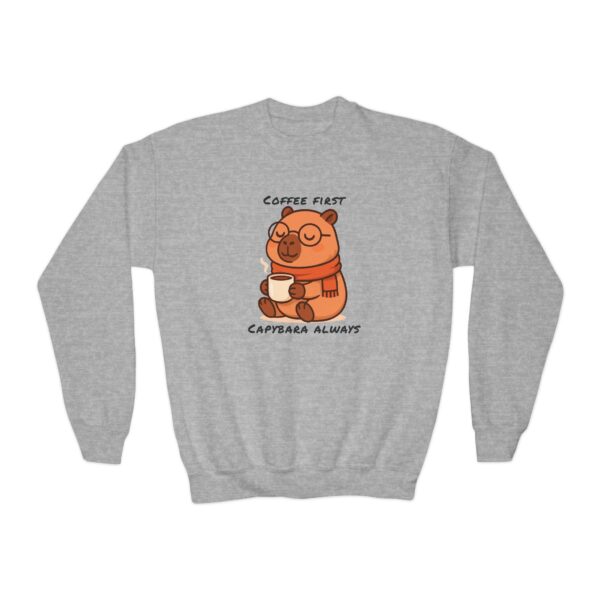 Youth Crewneck Sweatshirt with Adorable Capybara Design – Cozy and Fun for Everyday Wear