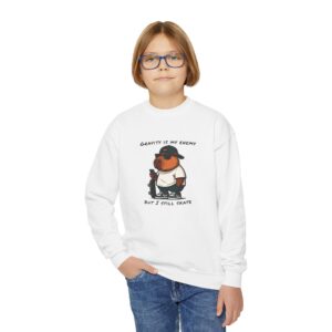 Youth Crewneck Sweatshirt with Adorable Capybara Design – Cozy and Fun for Everyday Wear