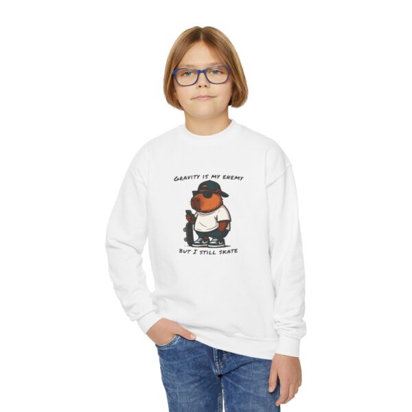 Youth Crewneck Sweatshirt with Adorable Capybara Design – Cozy and Fun for Everyday Wear