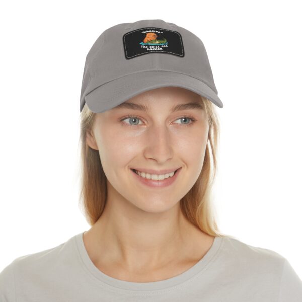 Dad Hat with Leather Patch (Rectangle) - Capybara design