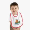 Baby Contrast Trim Jersey Bib with Adorable Capybara Design – Soft, Stylish, and Perfect for Messy Mealtime