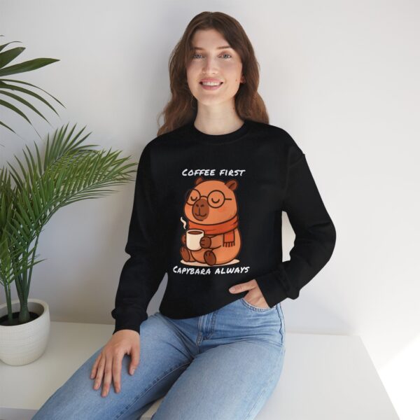 Unisex Heavy Blend™ Crewneck Sweatshirt with Cute Capybara Design – Embrace Comfort Every Day