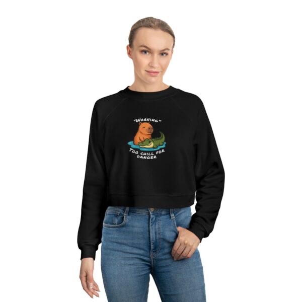 Women's Cropped Fleece Pullover with Cute Capybara Design – Cozy, Trendy, and Fun