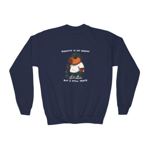 Youth Crewneck Sweatshirt with Adorable Capybara Design – Cozy and Fun for Everyday Wear
