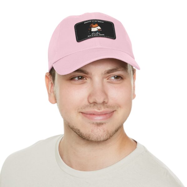 Dad Hat with Leather Patch (Rectangle) - Capybara design